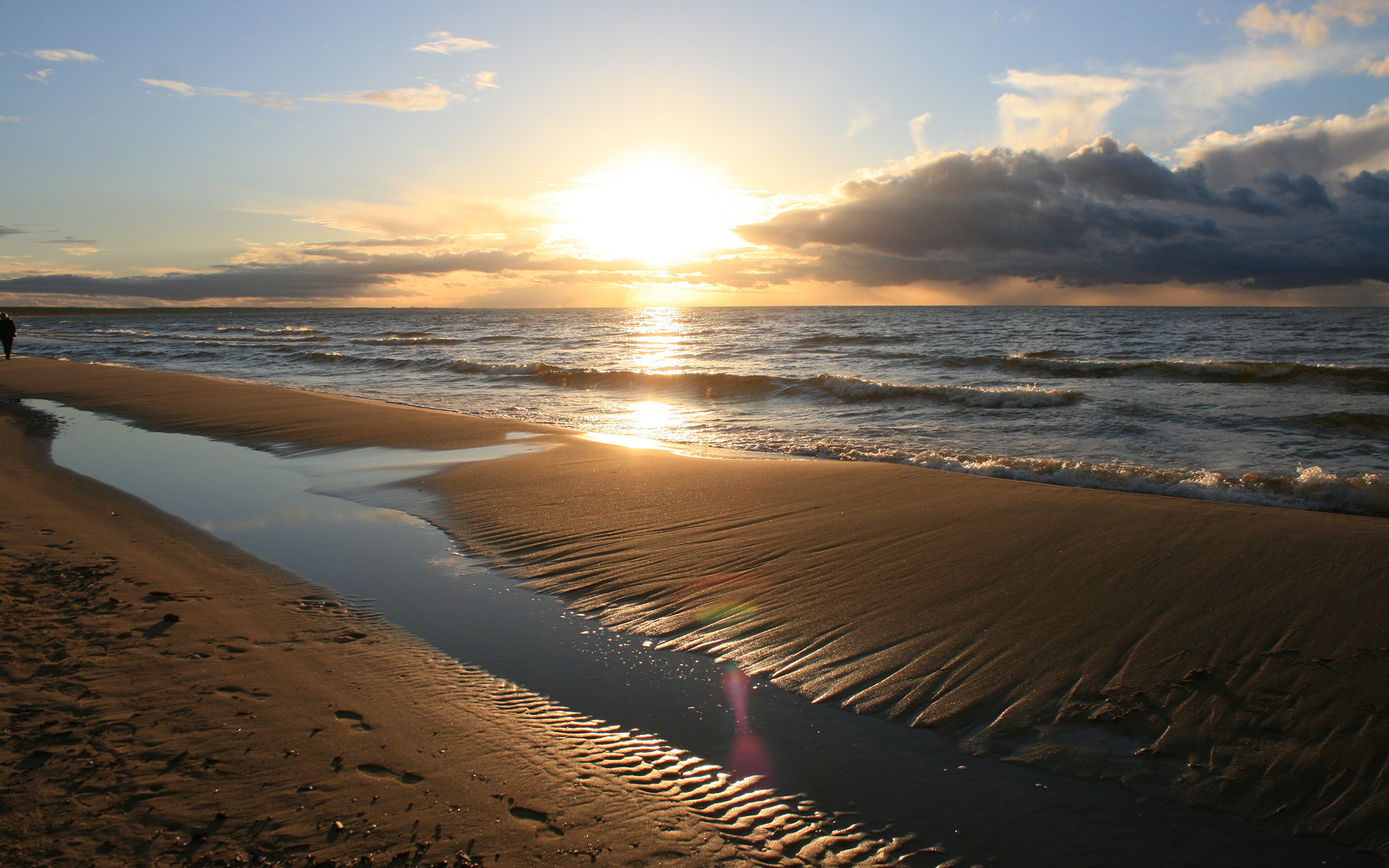 Фото море пляж закат