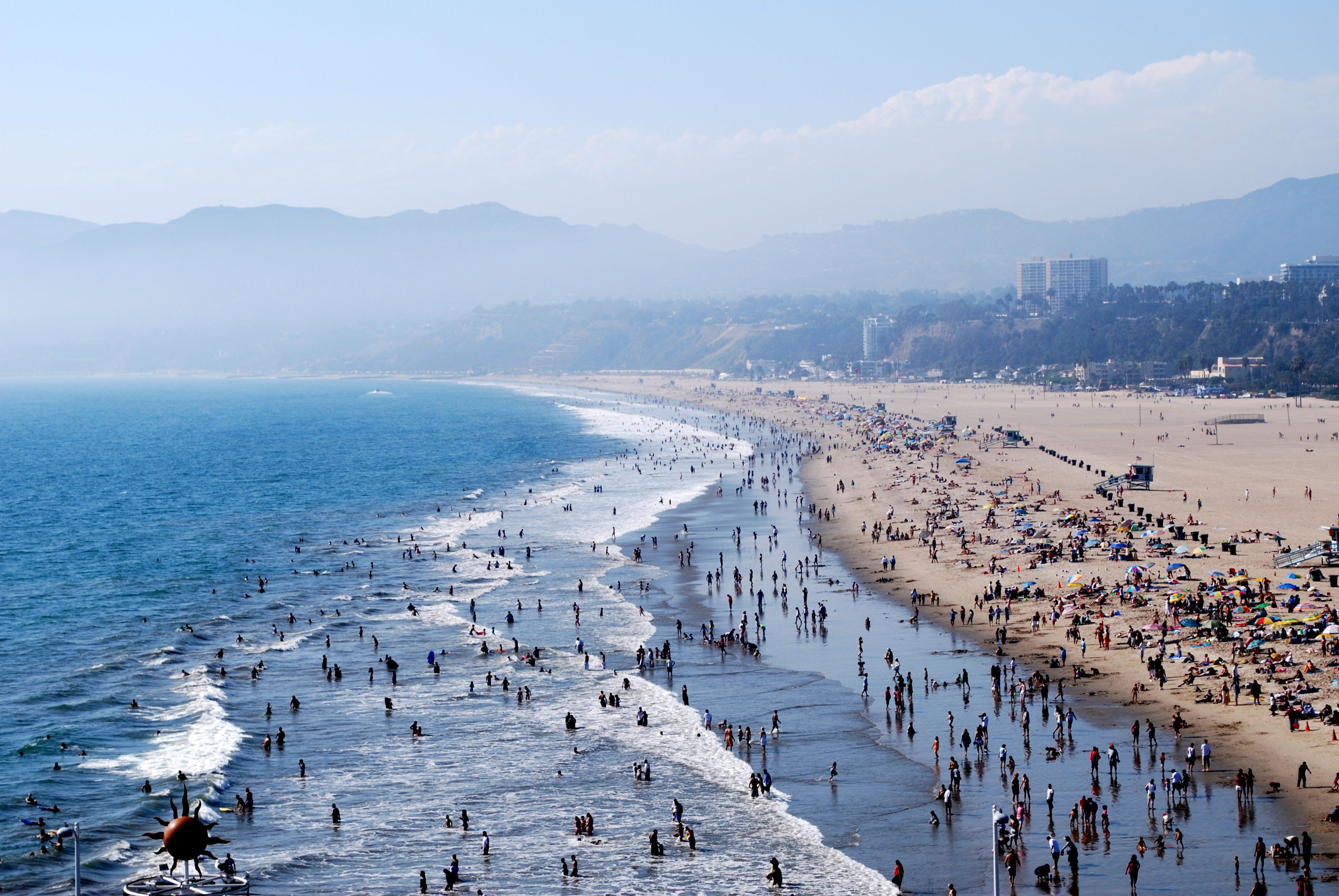 Пляж в Лос Анджелесе Санта Моника