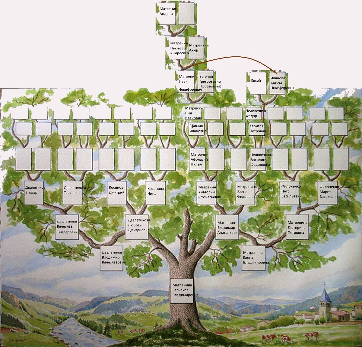 Образец дерева родословного дерева