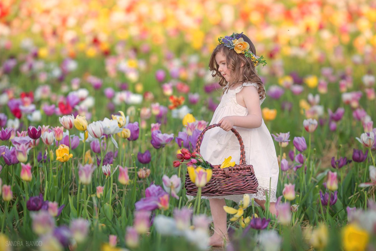 Девочка на цветочной Поляне