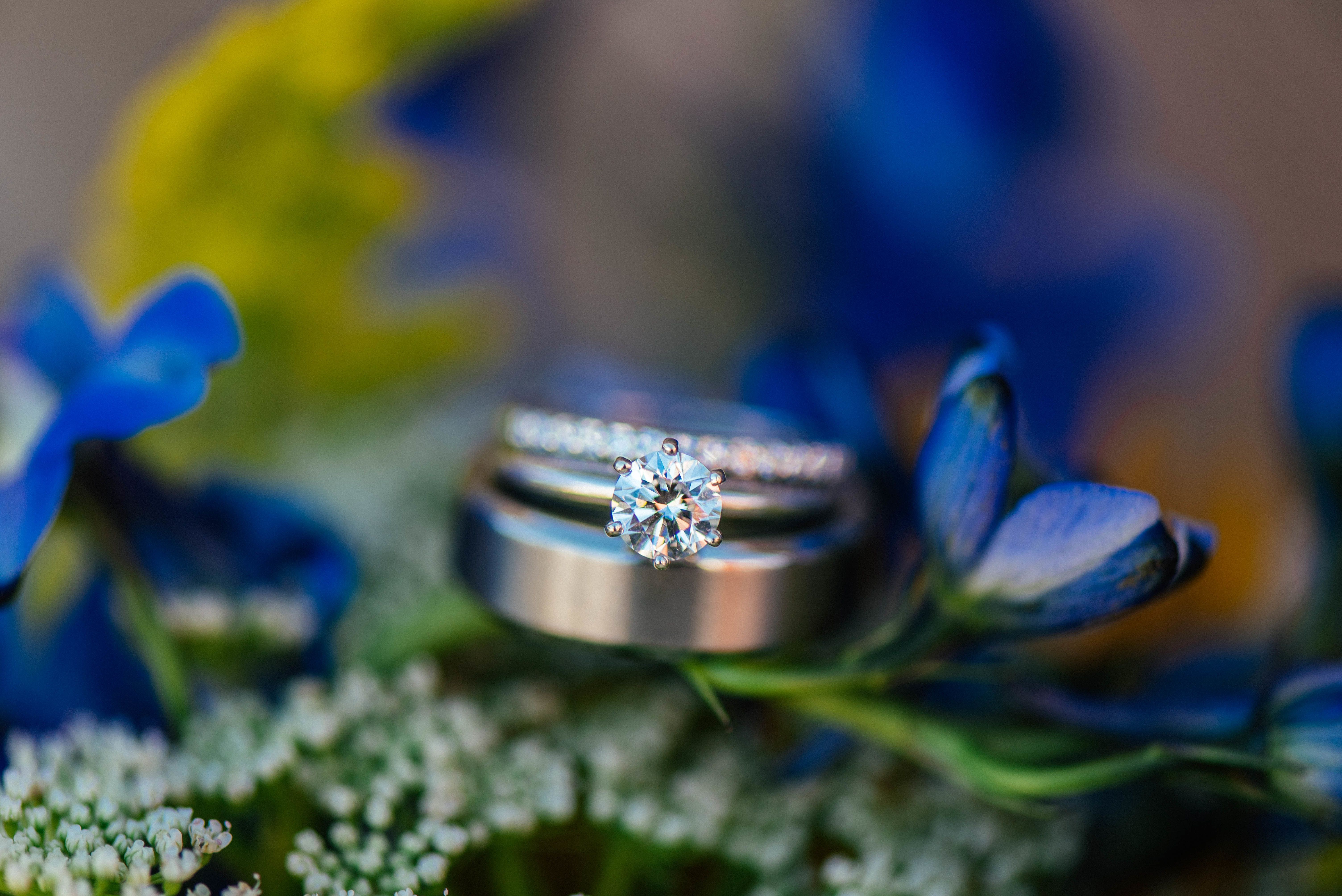Синие Свадебные кольца