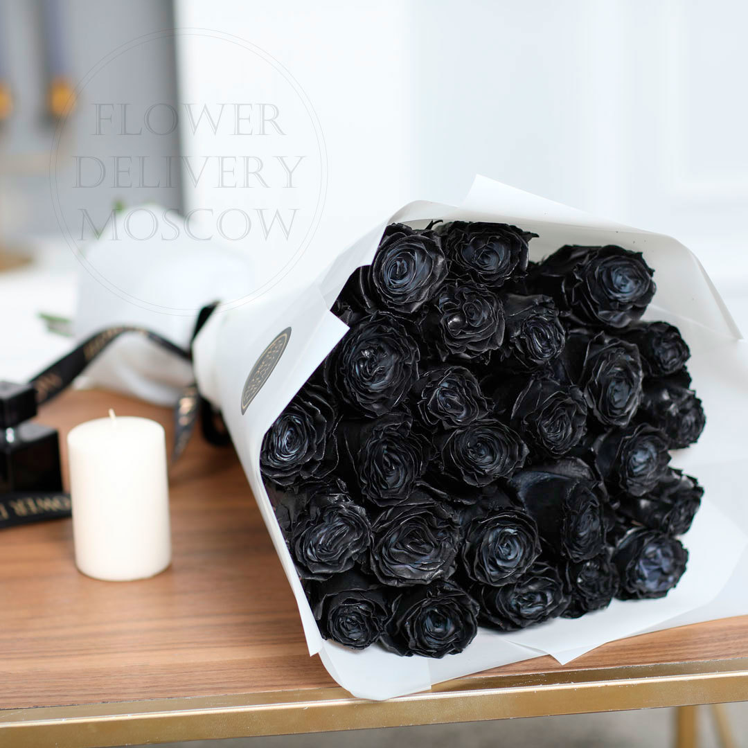 Букет из чёрных мыльных роз