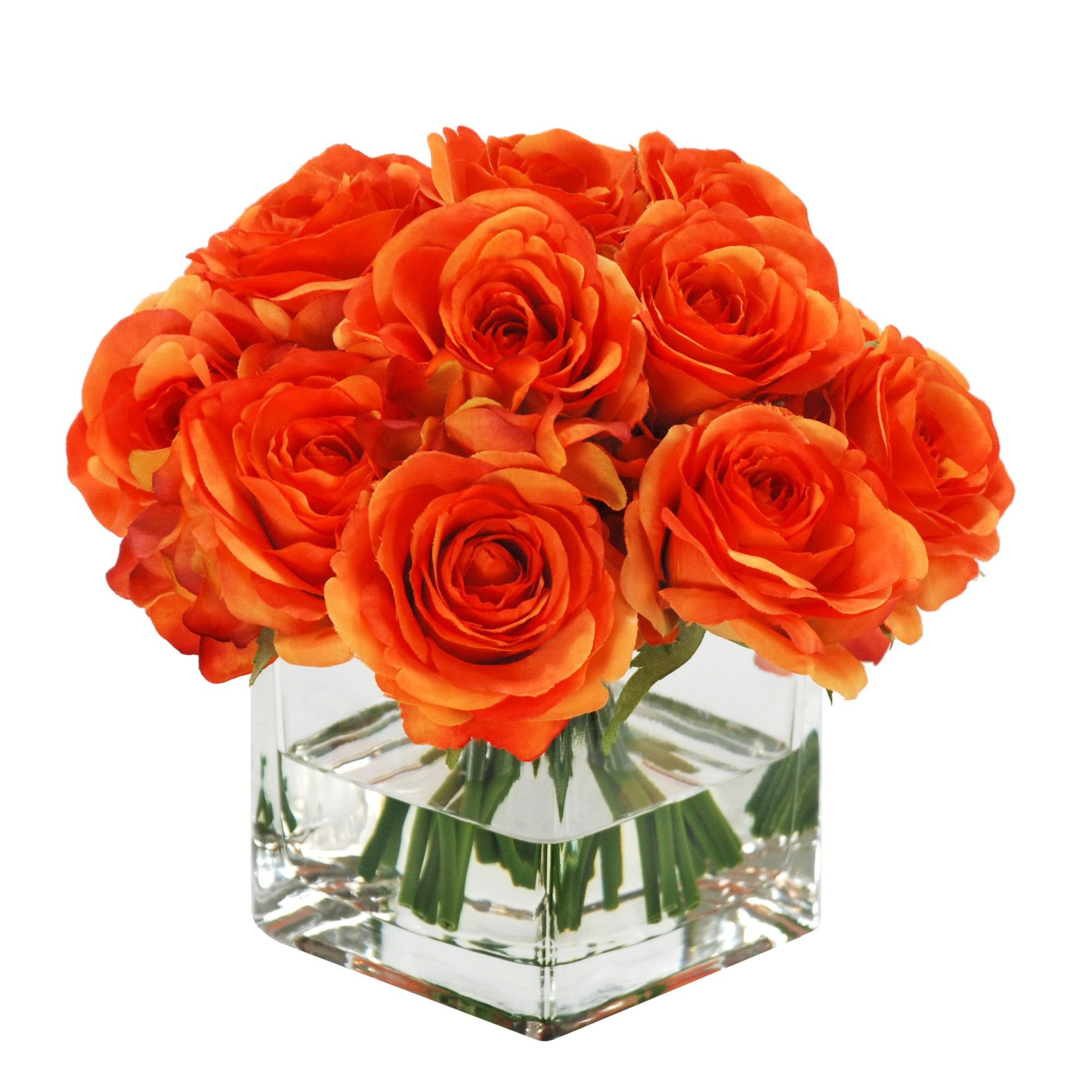 Оранжевые розы в вазе. Розы букет Хай оранж.