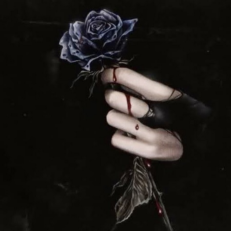 Девушка с черной розой