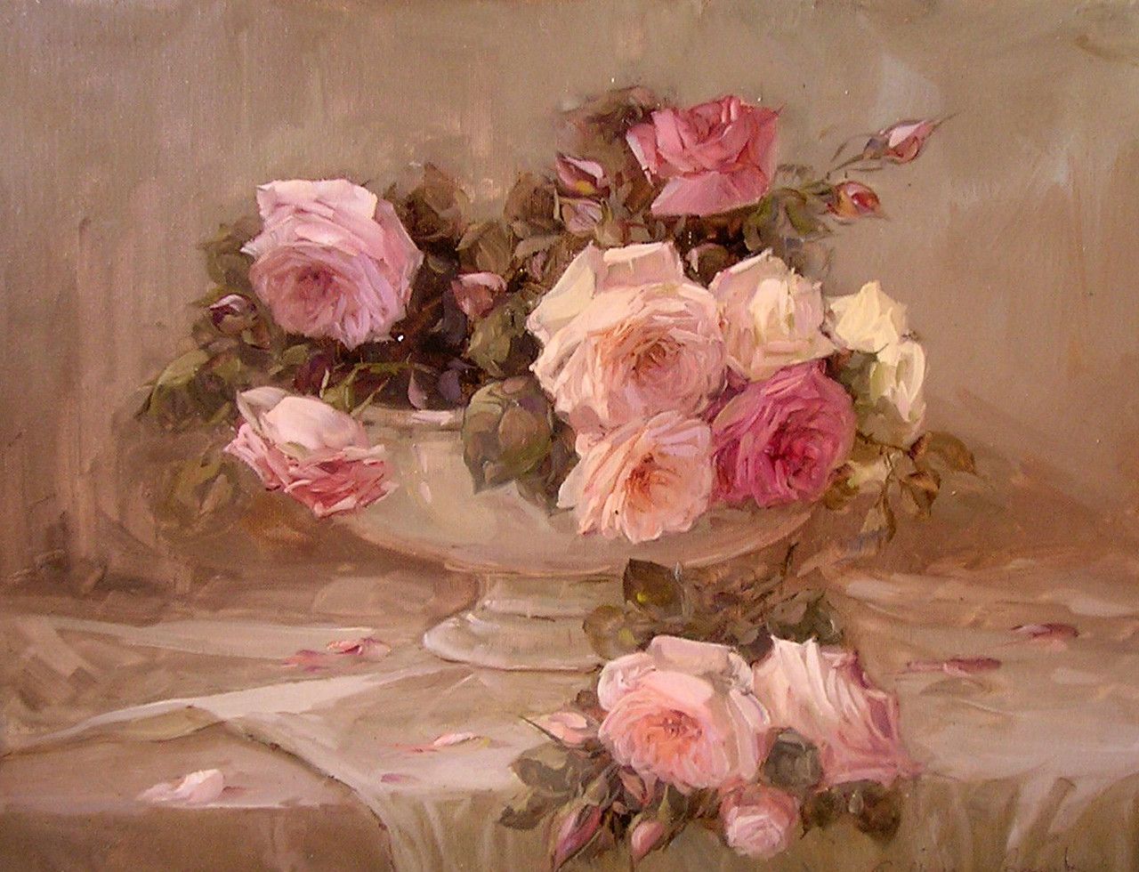 Розы на картинах - 89 фото