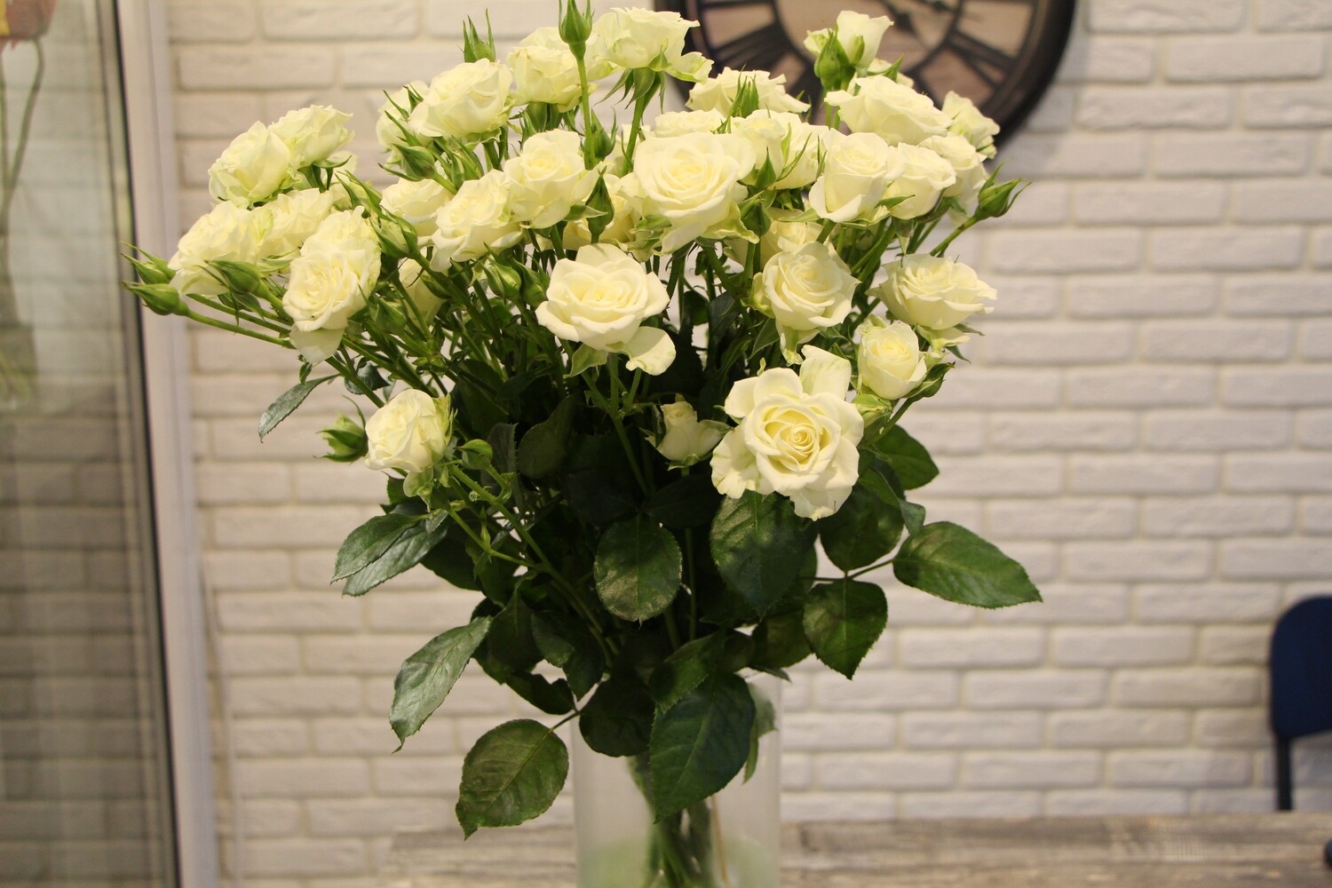 Роза кустовая Сноуфлейк 60см белая