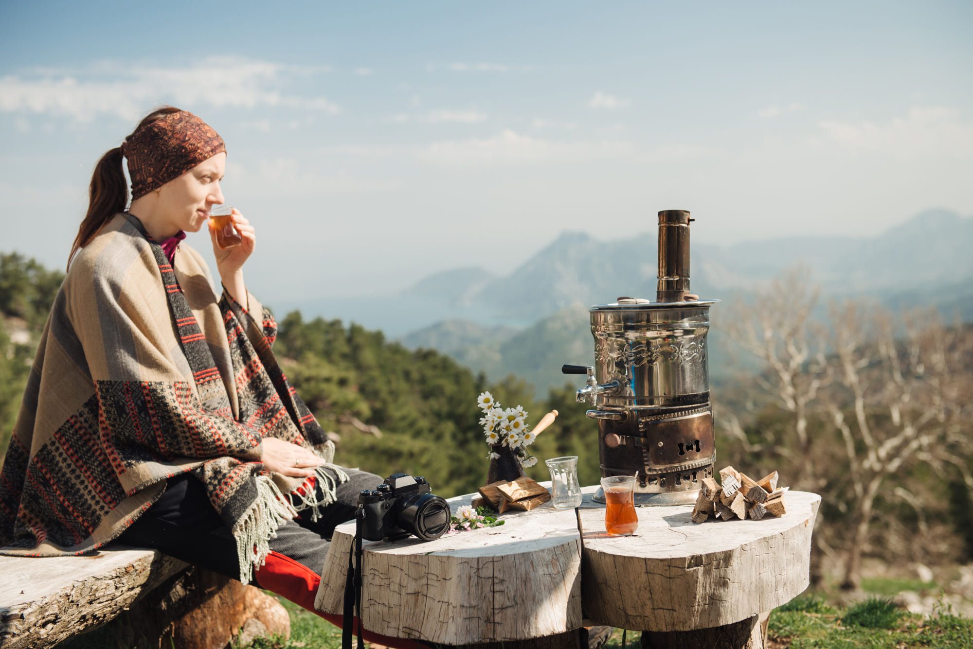 Чаепитие в горах Кавказа