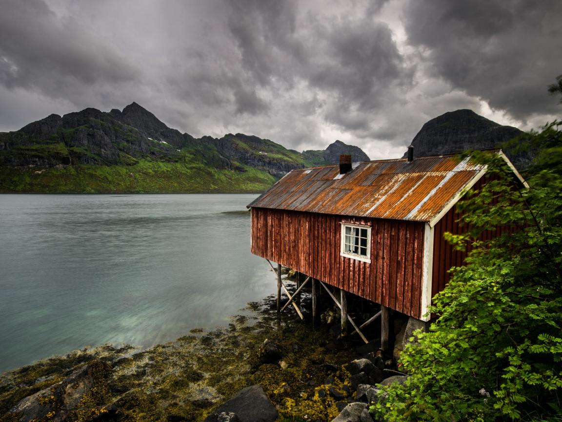 Норвегия домики в горах