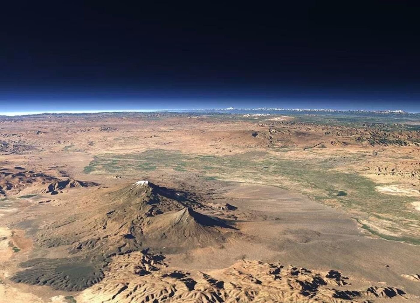 Гора Арарат с космоса Ной Ковчег