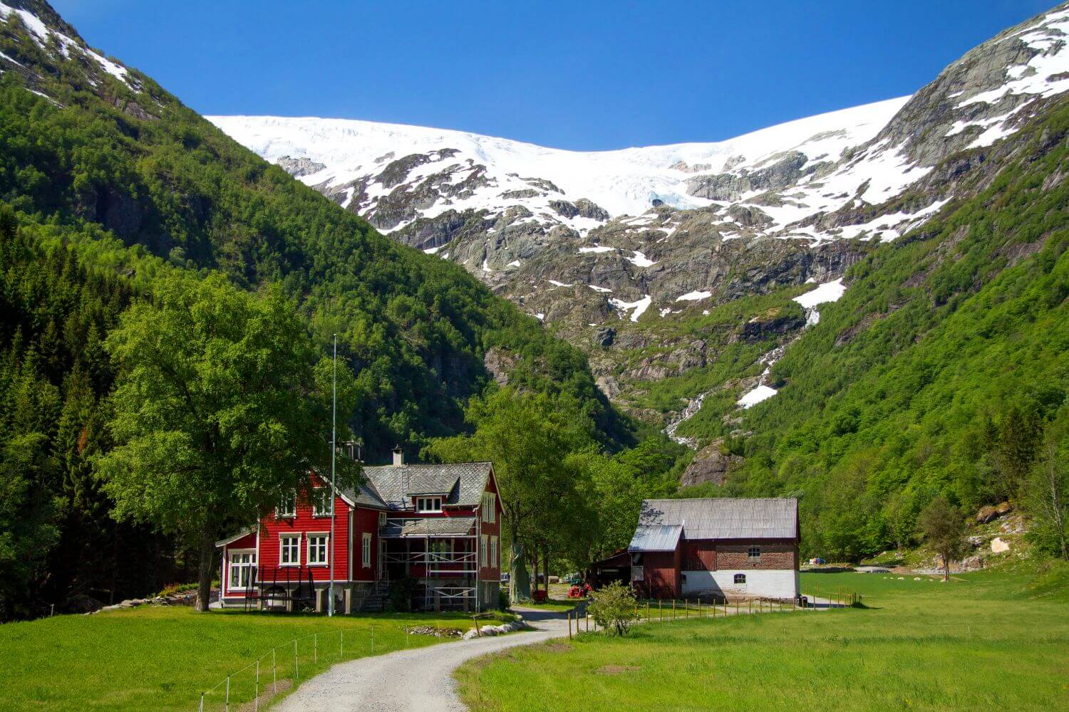 Норвегия горы деревушка Фьорд