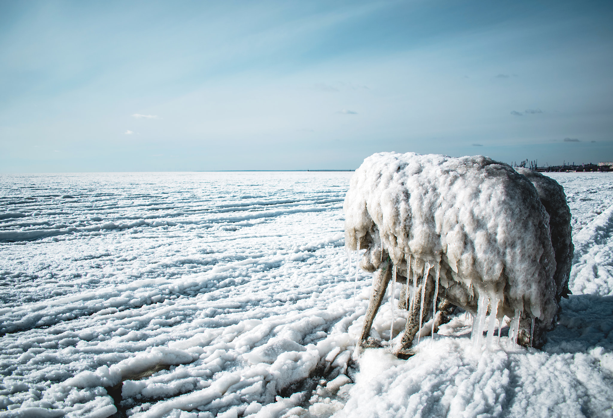 Азовское море Бердянск замерзло