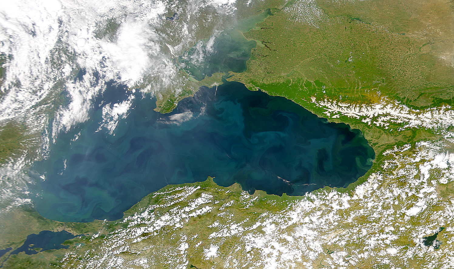 Черное море Кавказ из космоса
