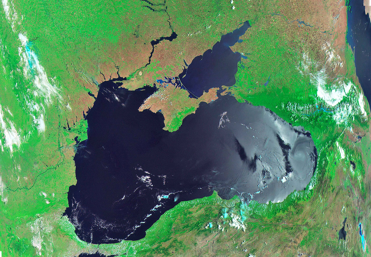 Черное море со спутника в реальном