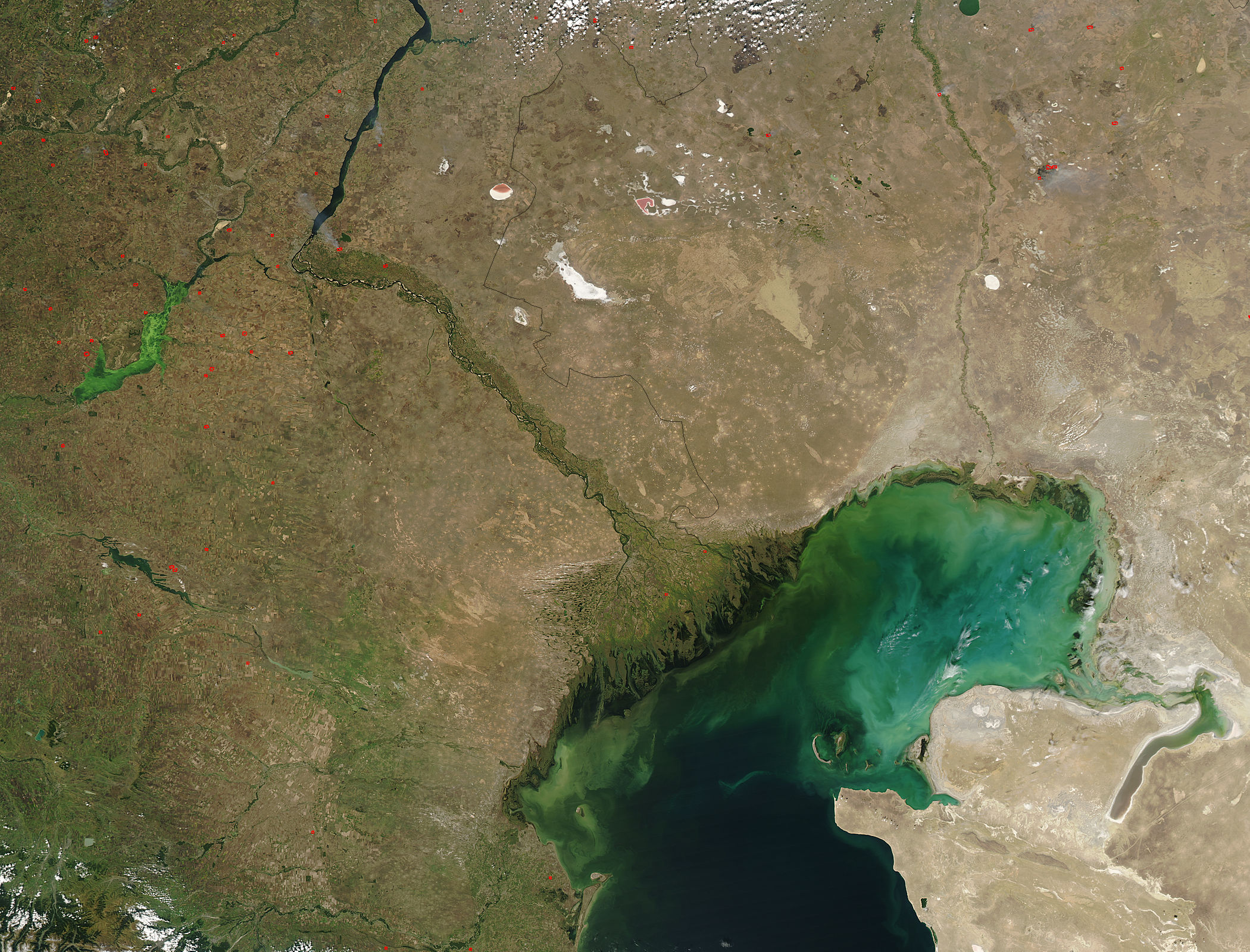 Впадение Волги в Каспийское море
