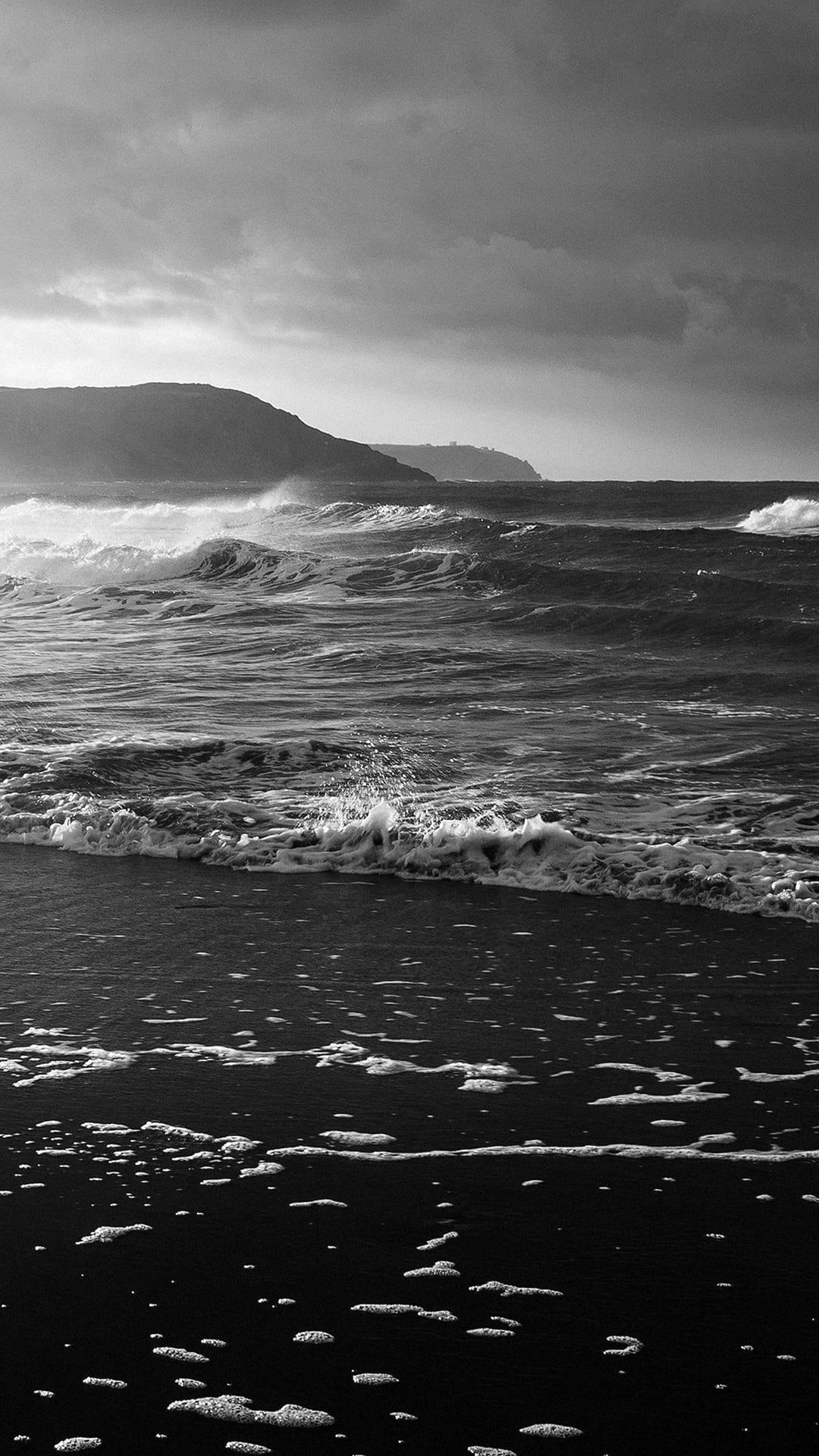 фото море черно белое
