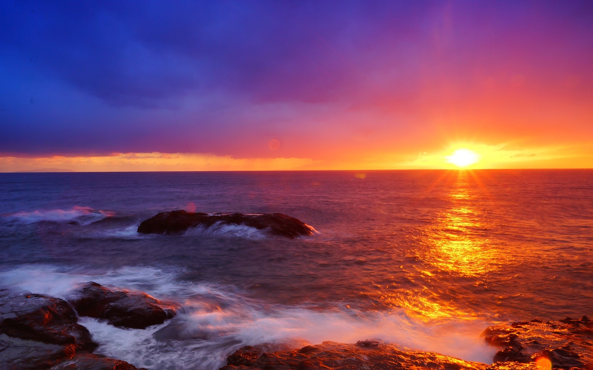 Фото закат солнца у моря