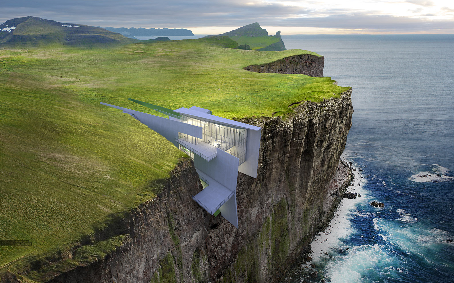 Исландия отель на скале