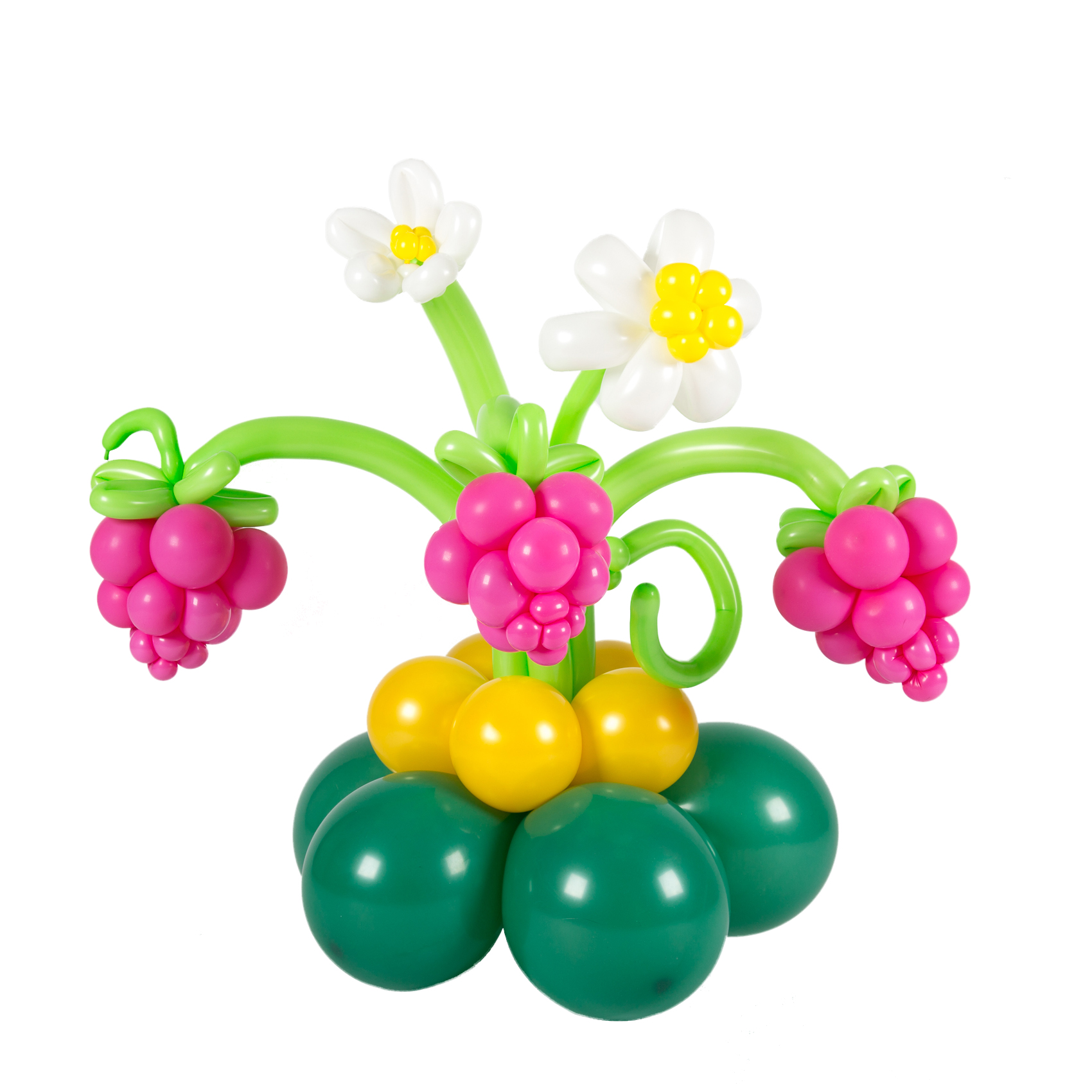 3 из воздушных шаров. Фигуры из воздушных шаров. Цветы из шаров. Ягоды из шаров. Цветочная композиция из шаров.