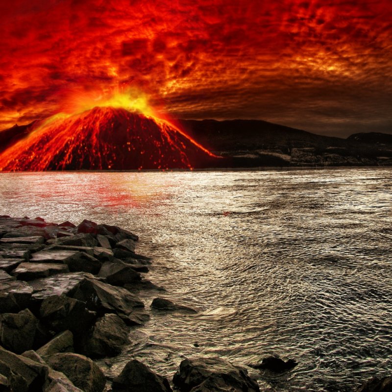 Извержение вулкана обои