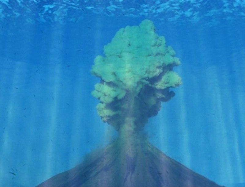 Извержение подводного вулкана в тихом океане