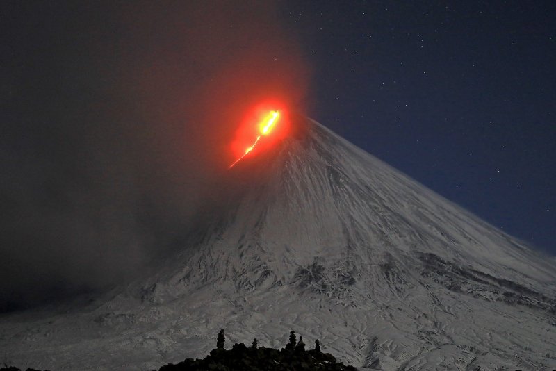 Извержение вулкана Ключевская сопка