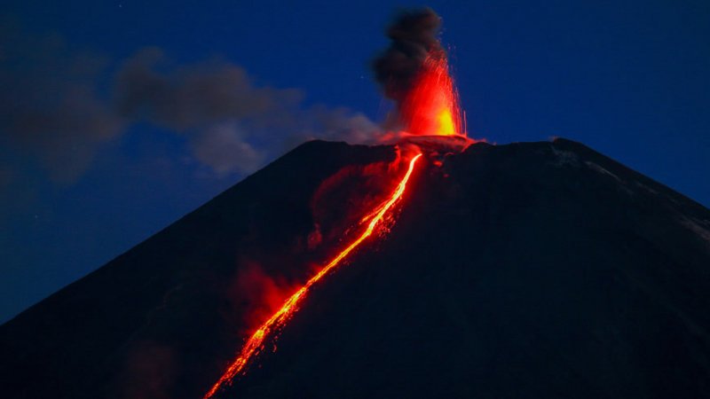 Извержение вулкана Ключевская сопка 2019