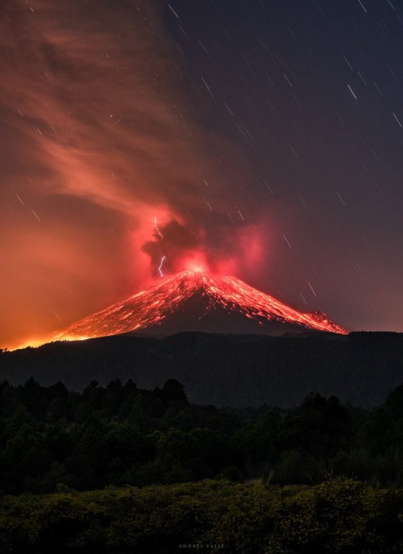 Вулкан Попокатепетль извержение