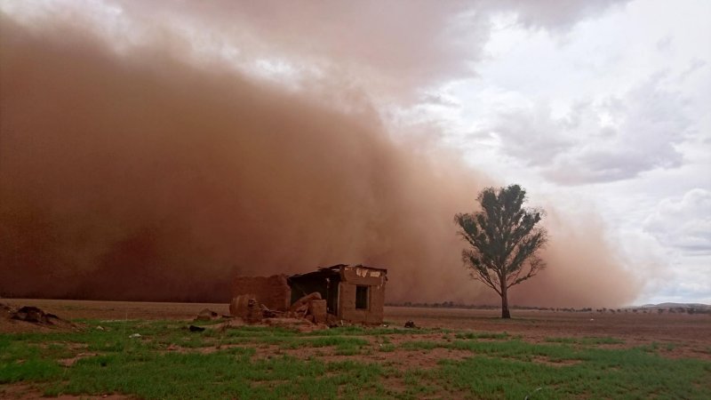 Пыльная буря в Казахстане