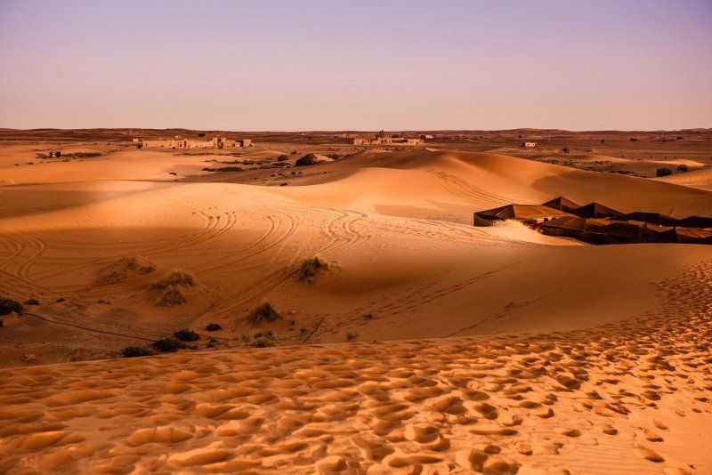 Песчаные дюны Сахары Марокко