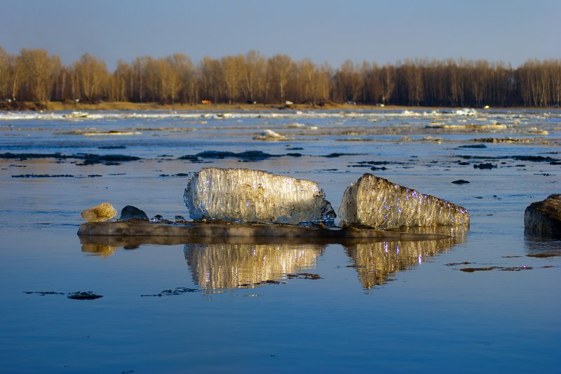 Апрель ледоход на реке