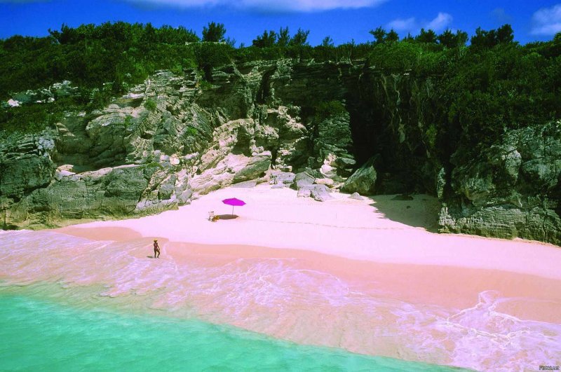 Розовый пляж Пинк Сэндс Бич, Багамские острова