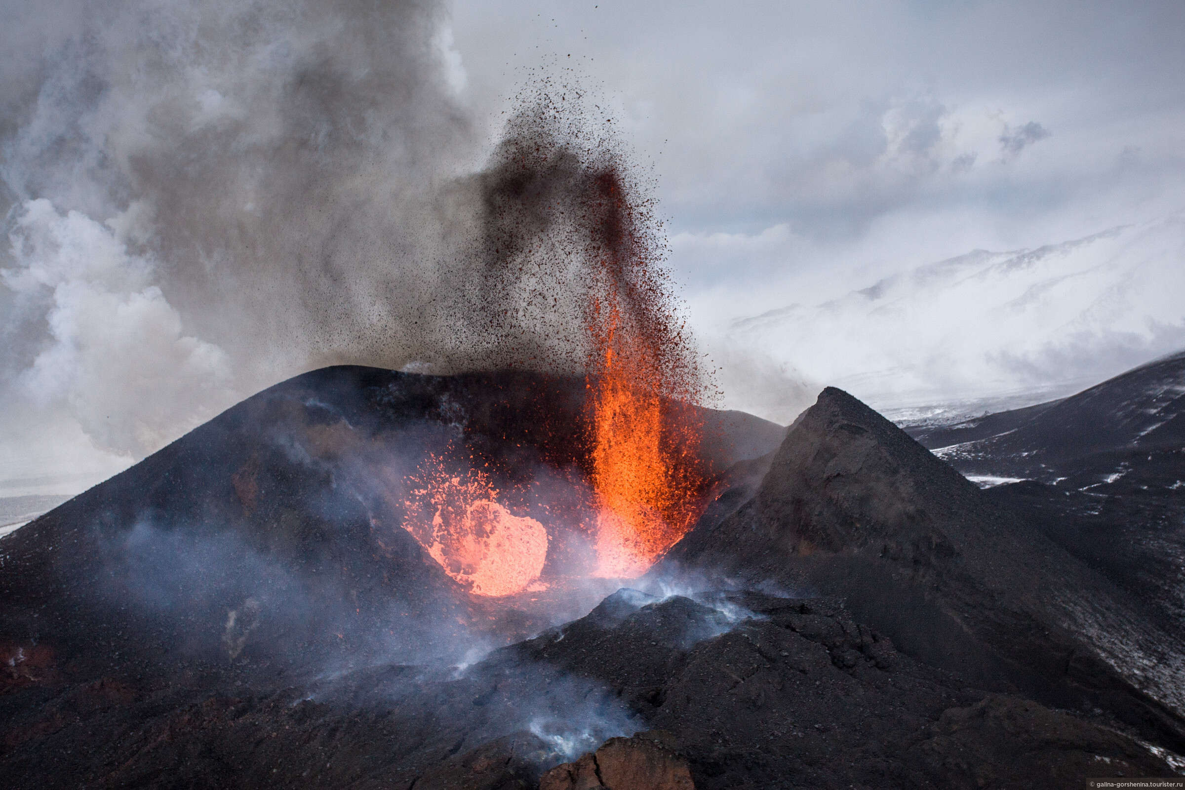 Извержение вулкана Толбачик 2020
