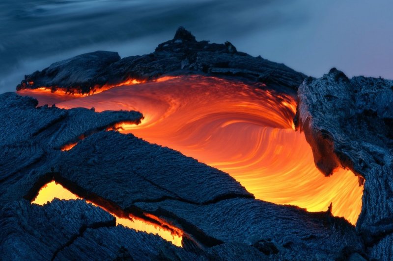 Извержение вулкана вулкана Мауна Лоа
