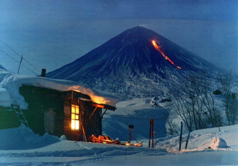 Петропавловск Камчатский зима вулканы