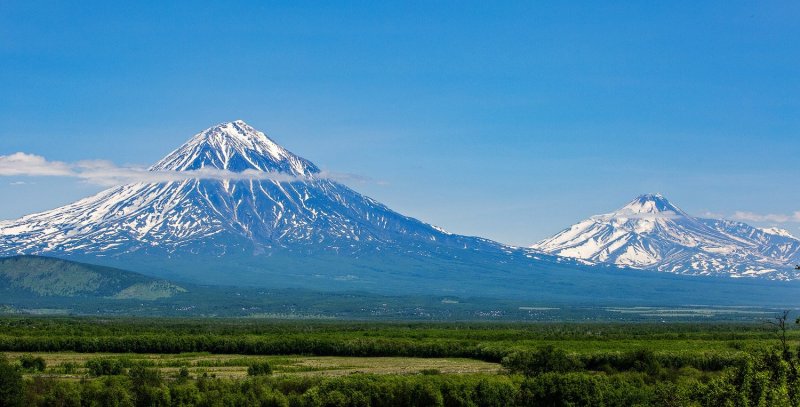 Три вулкана Камчатского края