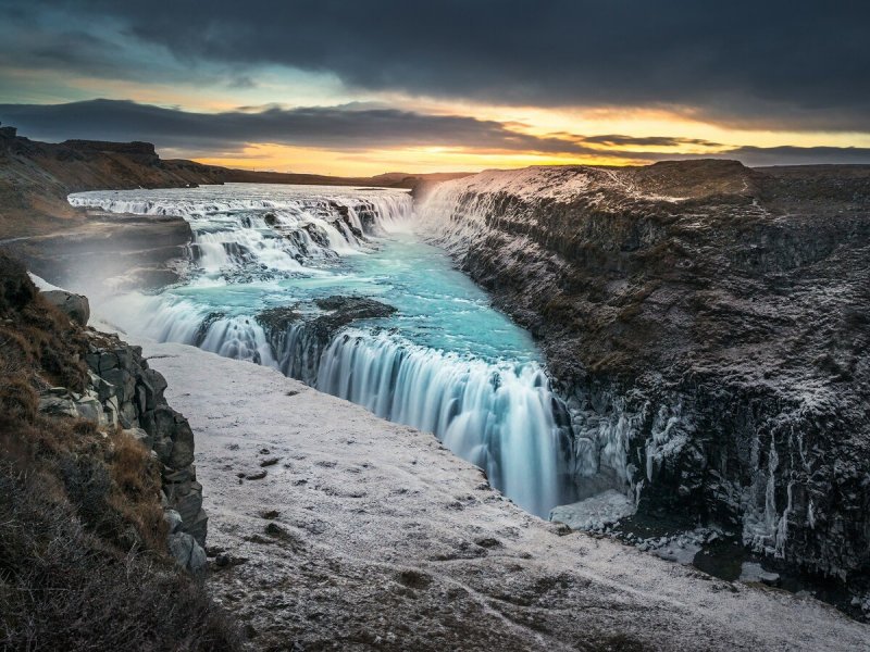 Золотой водопад Гюдльфосс Исландия
