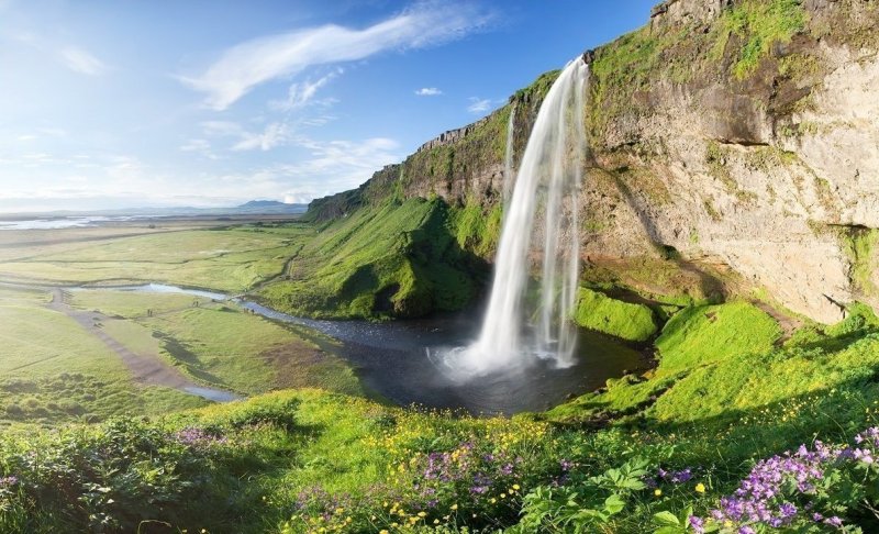 Водопад Seljalandsfoss Исландия