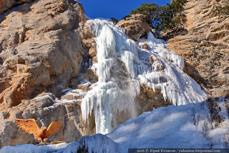 Водопад Учан-Су Крым зимой