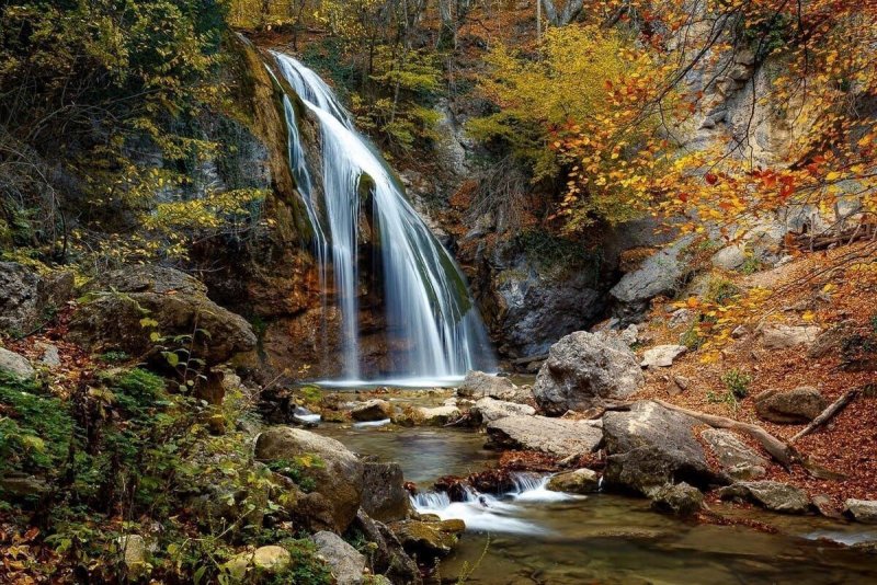 Серебряные струи водопад в Крыму 2021