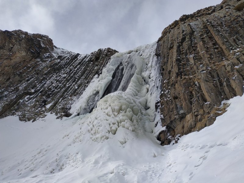 Высота подножья водопада Терскол