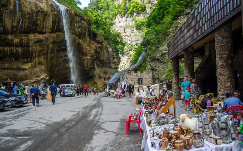 Чегемские водопады Кабардино-Балкария летом