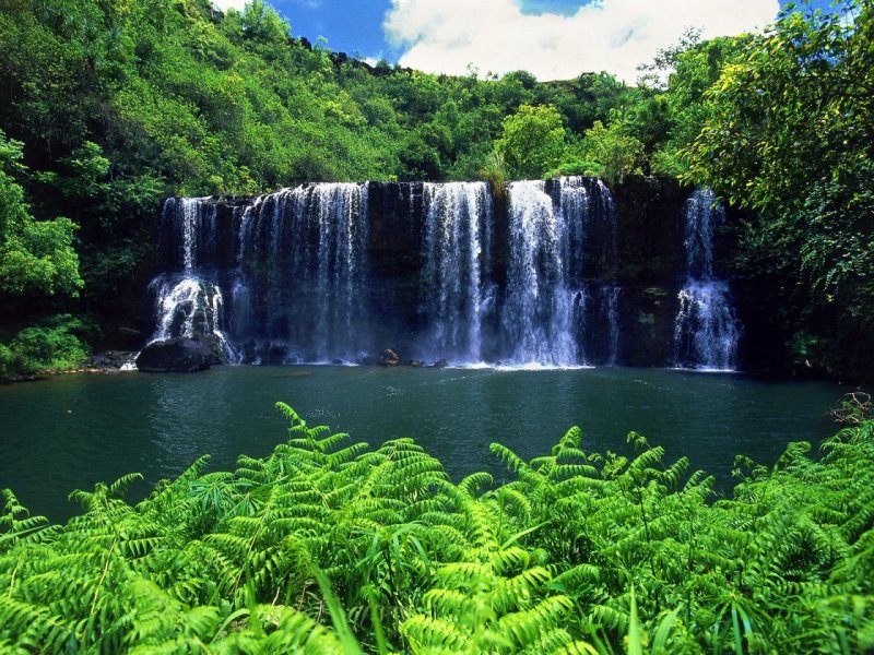 Водопады на Оаху Гавайи