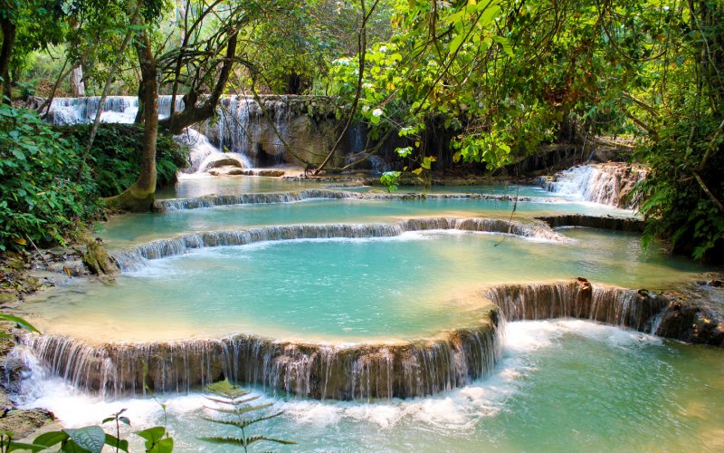 Алмазная вышивка водопад Куанг си Лаос