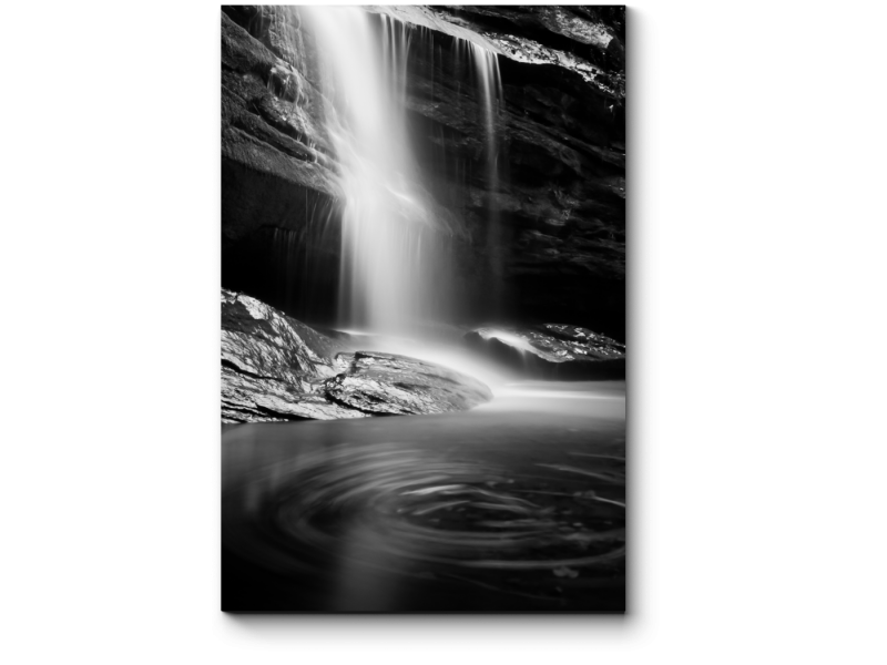 Картина водопад черно белая