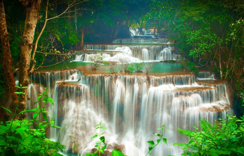 Каскад водопадов. Тайланд.