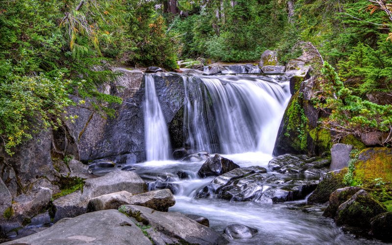 Природа камни река vodopad
