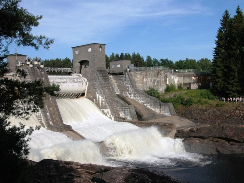 Водопад Иматра в Финляндии
