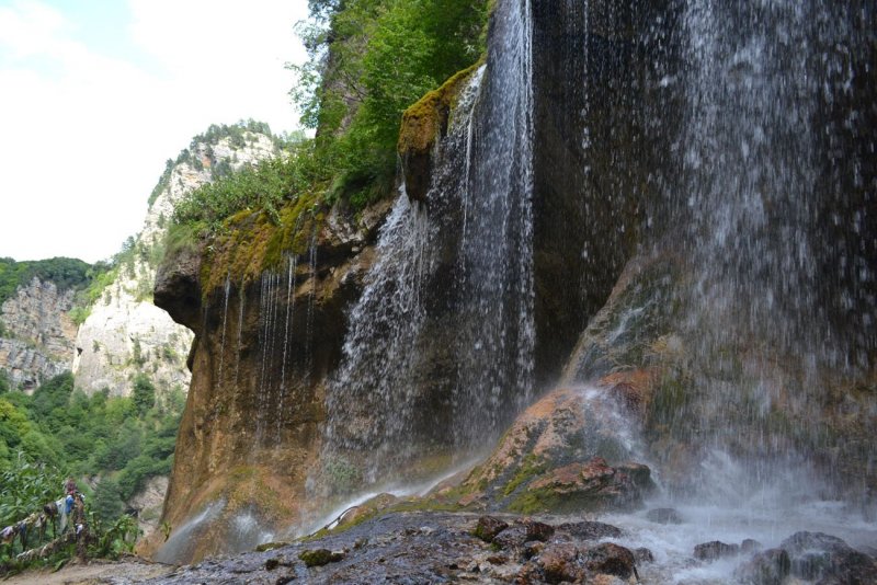 Чегемские водопады вид сверху панорама