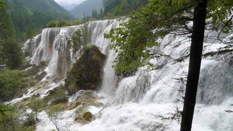 Водопад Жемчужина Долина Цзючжайгоу Китай