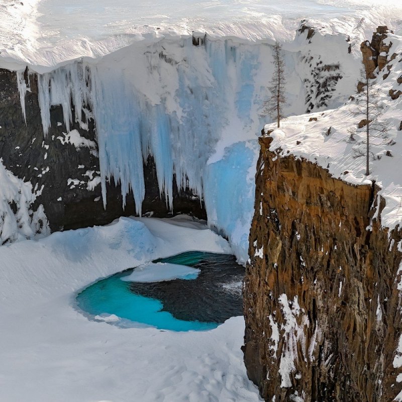 Плато Путорана замерзшие водопады